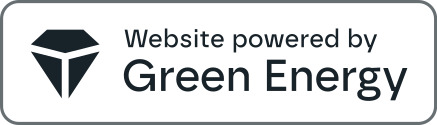 Website powered by green energy logo from Krystal