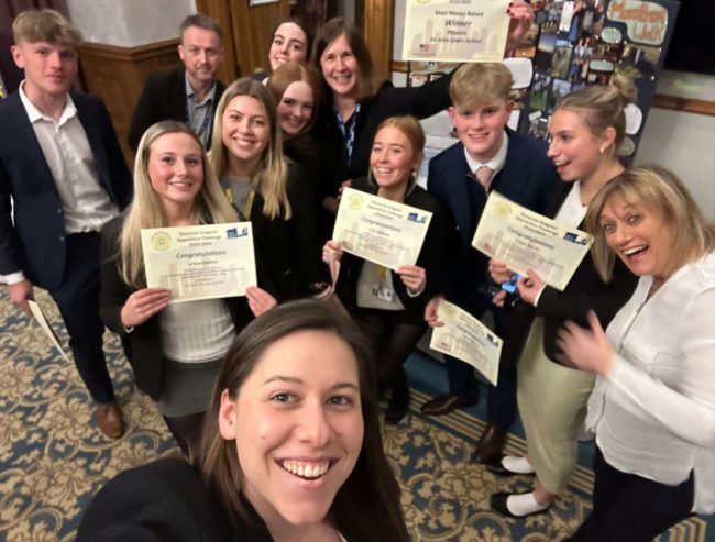 Amanda and Rachel from Twenty-Two taking part in the Dragon's Challenge with a group from Sir John Lawes raising funds for The Blue Tangerine Federation schools