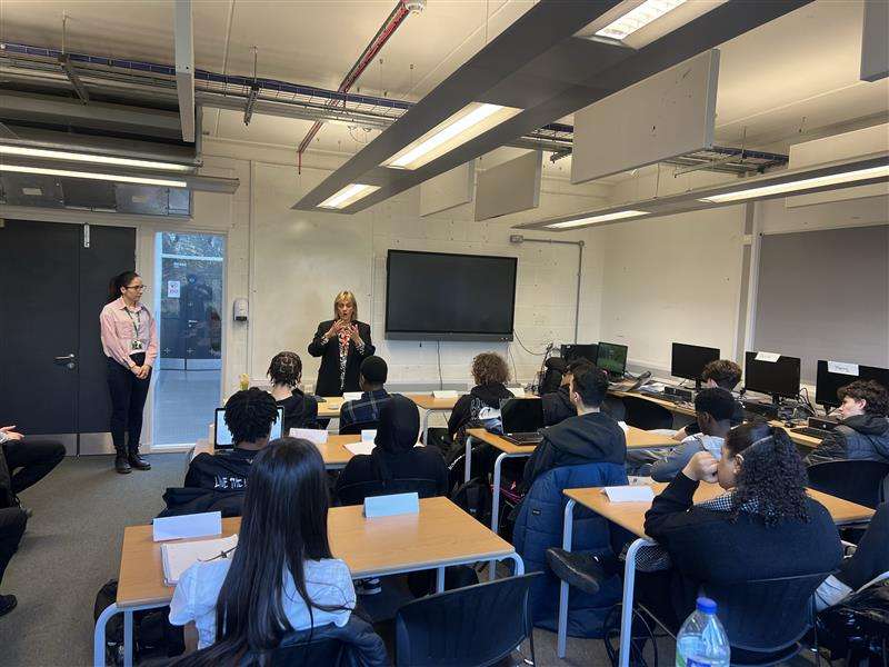 Amanda Hershman conducting a student workshop focused on cv writing and interview techniques