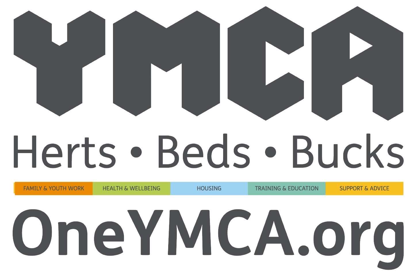 One YMCA charity logo white