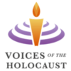 Voices of the Holocaust charity logo white